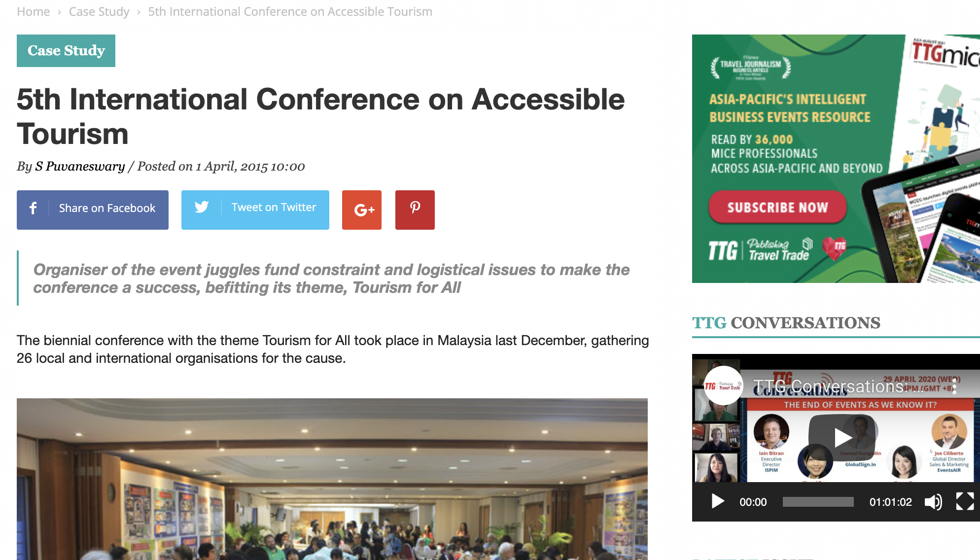 5th International Conference on Accessible Tourism